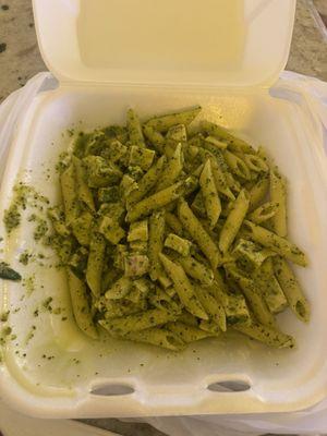 Penne pesto + chicken