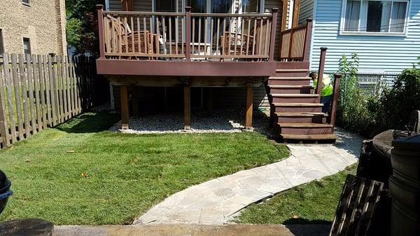 Sod, and flagstone walkway install