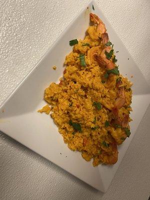 Arroz con camarones una delicia