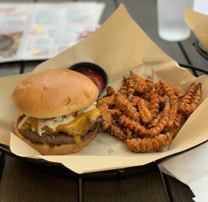 Avocado Burger (single, with Sweet Potato Fries)- $13