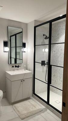 Custom plaster bathroom cabinet