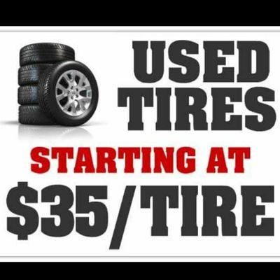 New supplier! Excellent used tires. All sizes available.