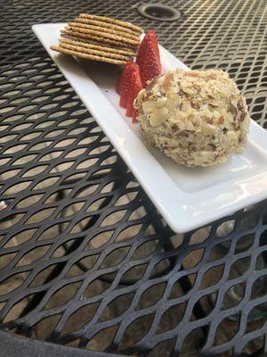 Cheeseball with crackers.  Not a regular item, I think it was a special.