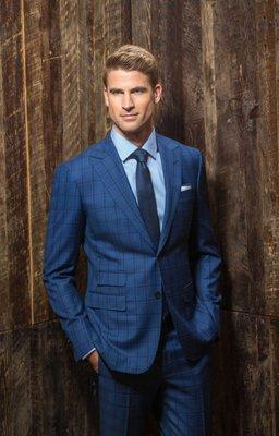 BALANI Custom Clothiers British Blue Windowpane Suit