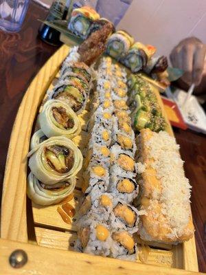 Assorted sushi rolls