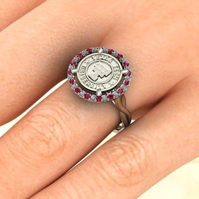 Texas Tech Halo with a Twist Ladies Ring