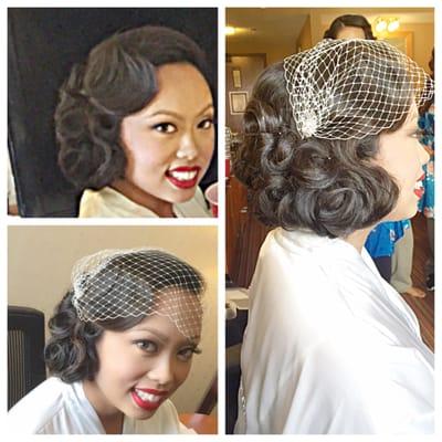 Vintage bridal upstyle.