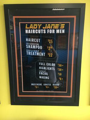 standard menu board