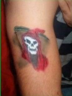 Grim Reaper airbrush tattoo