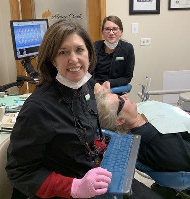 Dr. Thurmon treating a patient at Alpine Creek Dental