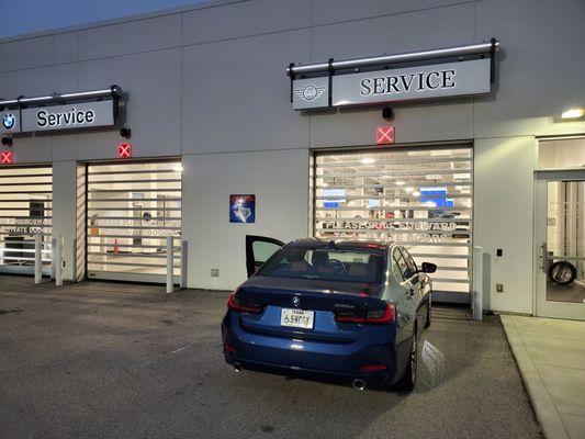 Two bays for BMW and another for MINI service.