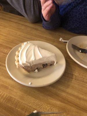 Homemade chocolate walnut cream pie