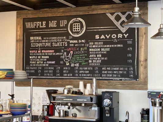 Waffle menu