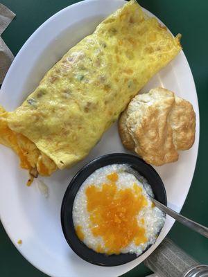 Western Omelet and Cheese Grits