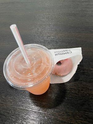 Watermelon Lemonade and Strawberry donut