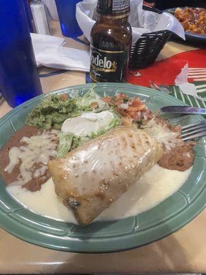 Shredded beef chimichanga