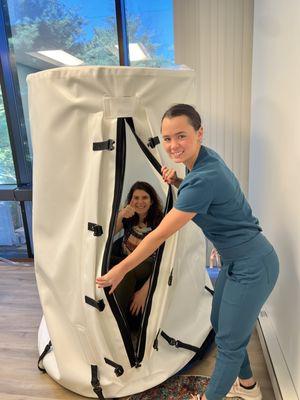 Hyperbaric Chamber (HBOT) in action.