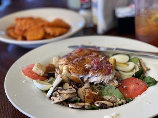 Island Spinach Salad with grouper