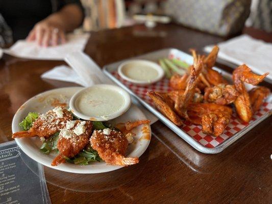 Buffalo Shrimp and Buffalo Wings