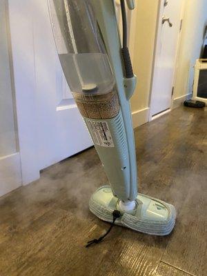 We steam mop the floor