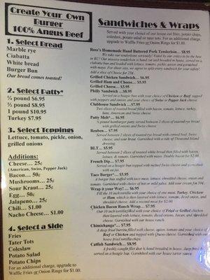 Some selection of their food menu