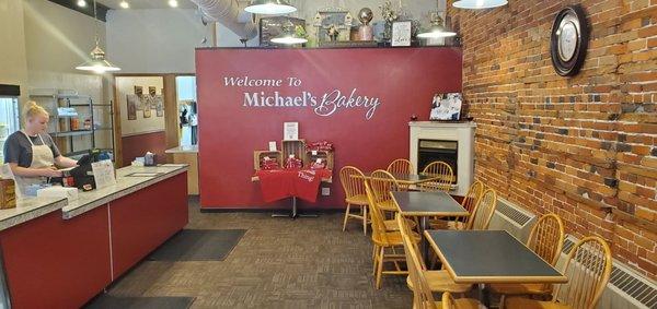 Inside counter and seating area.