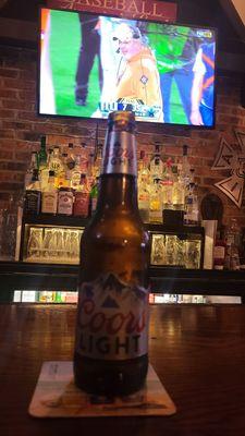 My usual coors light and football