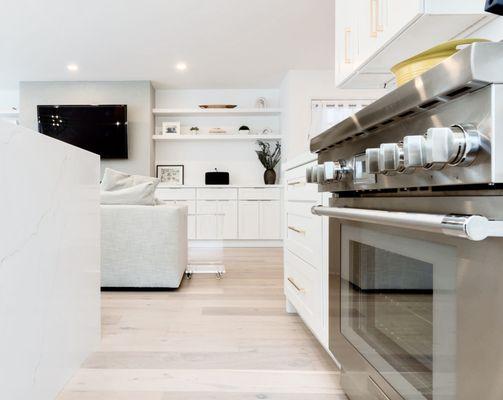 White and gold kitchen remodeling and design