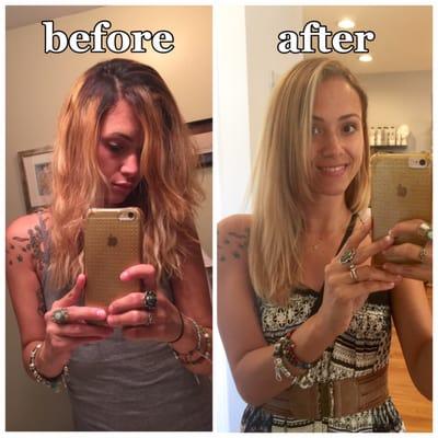 From a botched balayage to a beautiful blonde!