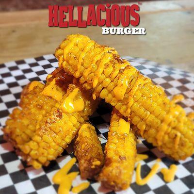 ADAM'S CORN RIBS
And now you're wondering if corn has bones. Six Fried strips of sweet corn, breaded in our Secret Hellacious Rib Sauce.