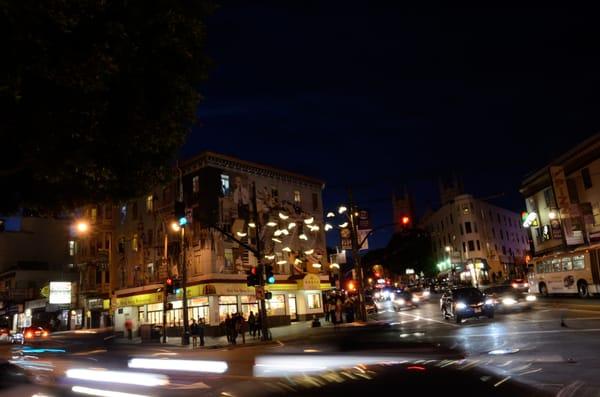 View of the Jazz Mural at night. Taken 10/10/15