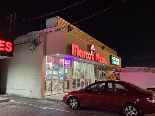 Storefront at night