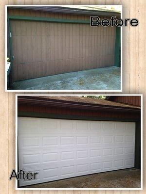 Replace your old garage door with a new steel garage door today. Several colors and models are in stock and ready to be installed today