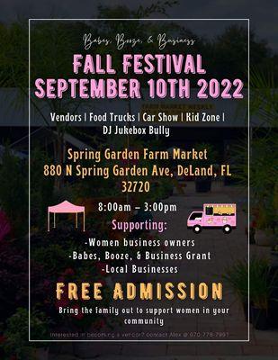 Fall Festival September 10 Free Event