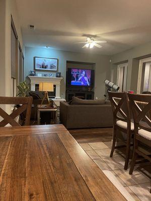 Very clean family room. Notice how the table shines?