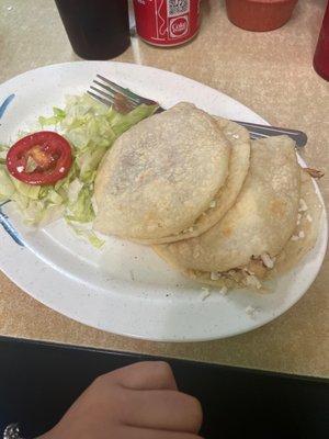 This is there Gordita with no frijol no thing just chicken and cheese the tortilla wasn't even cooked all the way