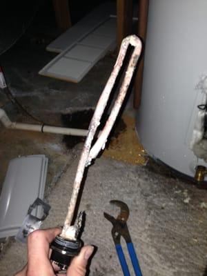 This is what Hard Water does to a Electric Water Heater Element.