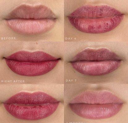 Lip Blushing~ a semi permanent tattoo to enhance the shape and color of the lips! $400 includes 2 sessions