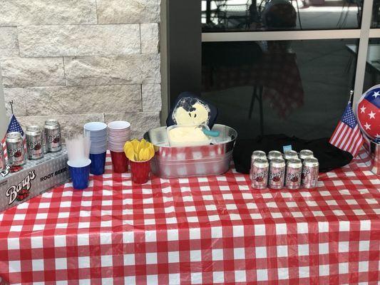 Root beer floats for event at Schwab