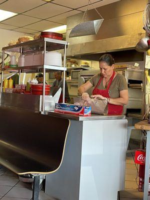 The special lady is one cooks.   They take pride in what they make.   Salads are bomb!