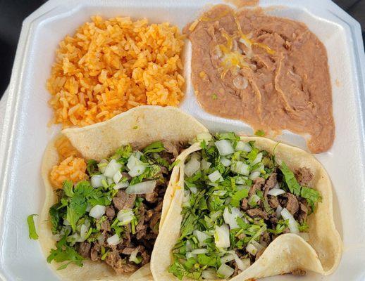 9. Carne Asada Tacos Combination Plate