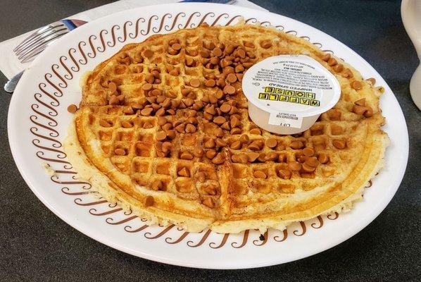 Waffle with Peanut Butter Chips at Waffle House Brandt Pike Huber Heights