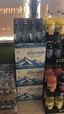 Eternal all Natural Alkaline Spring Water is on display or cold, Nature's Perfect Water