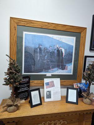 Veteran display in restaurant