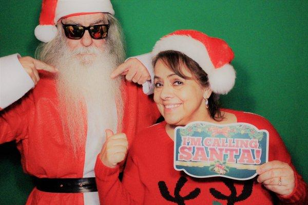 Lady boss Malena with Santa 
Green screen photography