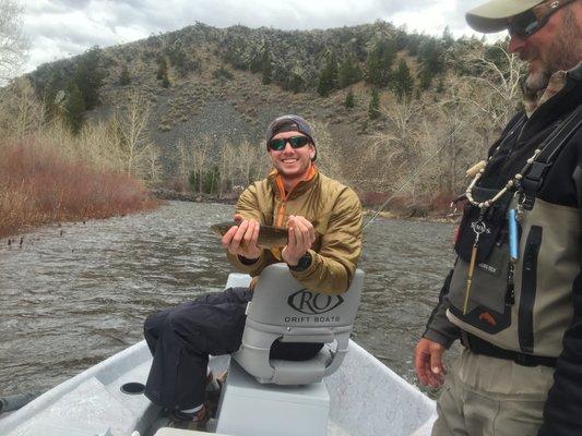 You'll never forget the look on the face when your son catches his first trout on the fly!