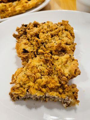 Chicken fried steak is delicious  hand bread and they use angus beef! It's moist and tender. I pair it with brown gravy it's to die for!