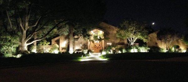 Transformed this yard with low voltage landscape lights. - Happy Customer!