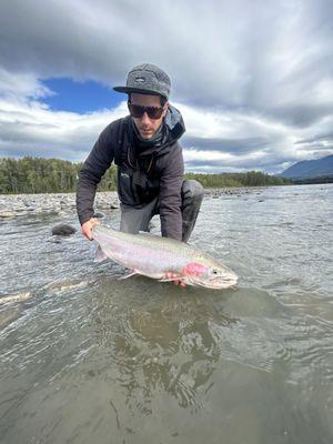 PFF Staff Photo with Skeena River steelhead