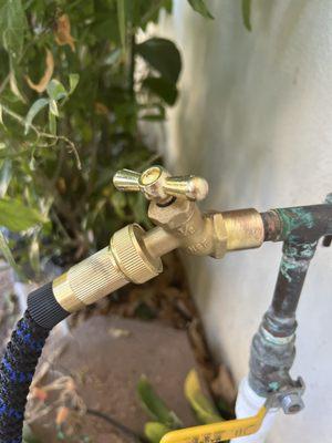 Beautiful new spigot! New hose!